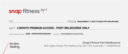 Snap Fitness 3 Month Premium Gym Membership